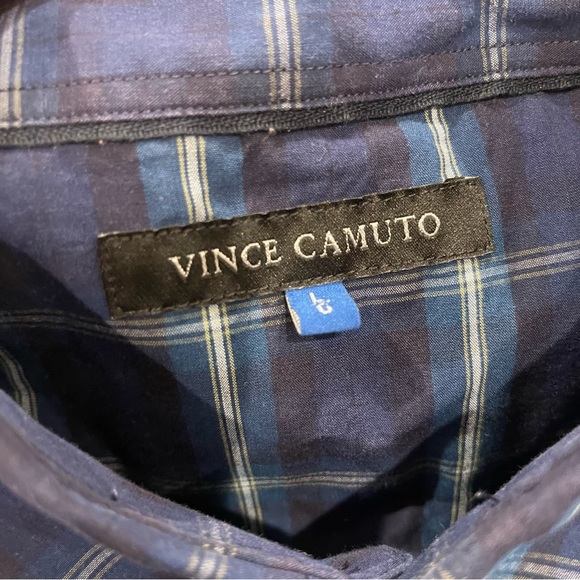 Vince Camuto Blue Plaid Dress Shirt - Picture 4 of 6